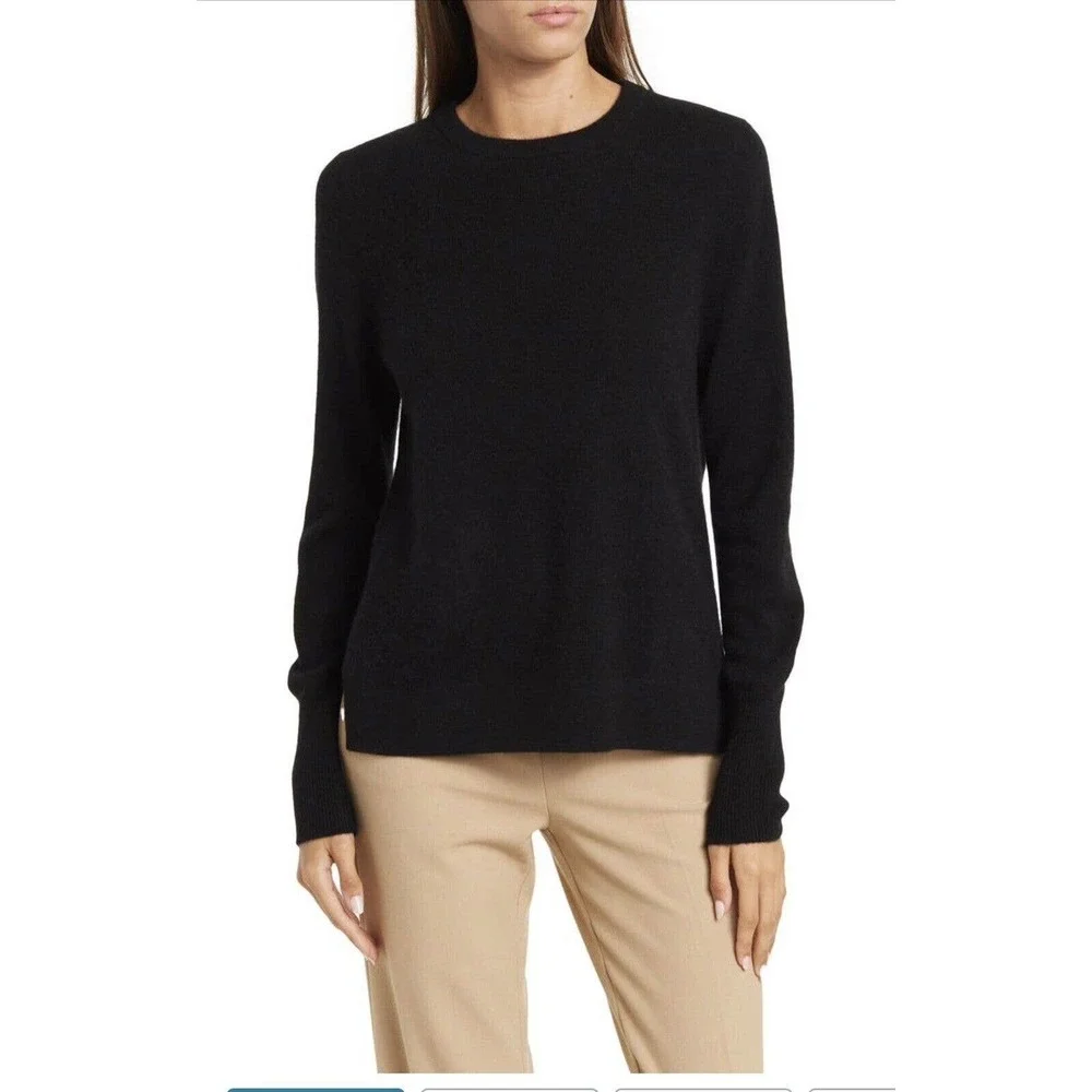 Halogen 100% Cashmere Black Sweater sz Xsmall